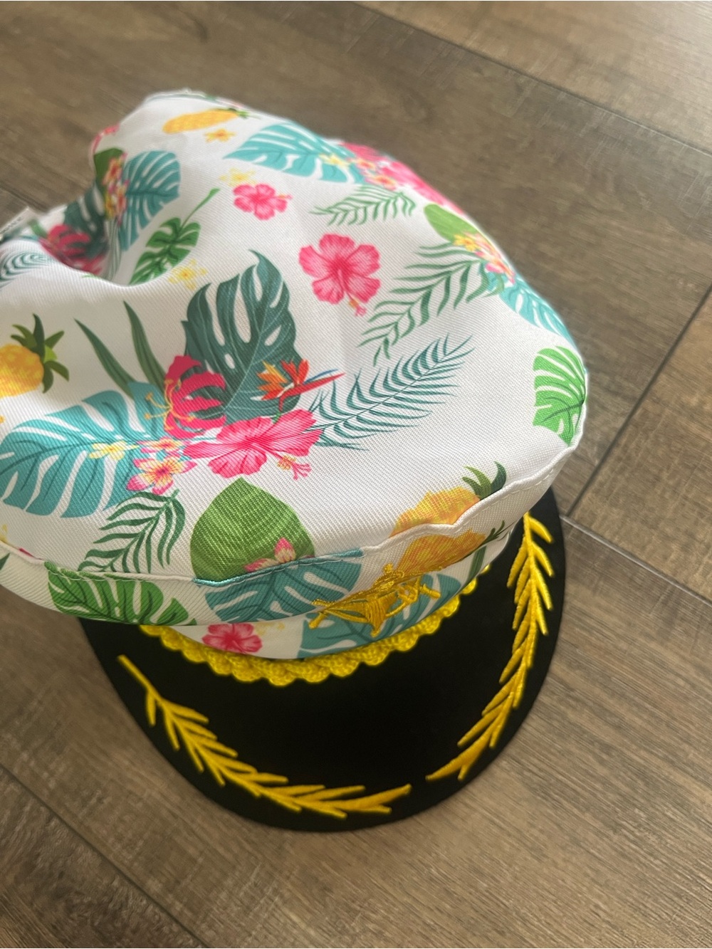 Tropical Captain Hat with Yellow Embroidery ⭐️Boutique New Item ⭐️ - Picture 3 of 7